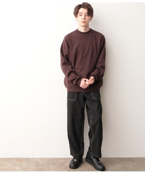 JUNRED（ジュンレッド）の「ミラノリブルーズモックニット（ニット/セーター・メンズ・ブラック/ダークブラウン/ライトグリーン/ベージュ系その他2/ラベンダー・M/L）」の14枚目の写真