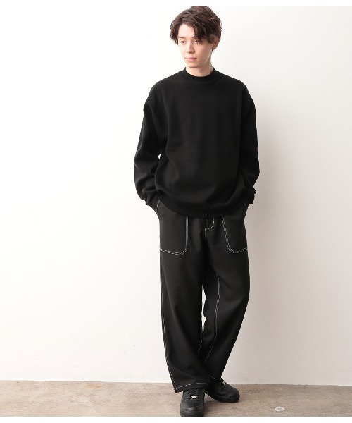 JUNRED（ジュンレッド）の「ミラノリブルーズモックニット（ニット/セーター・メンズ・ブラック/ダークブラウン/ライトグリーン/ベージュ系その他2/ラベンダー・M/L）」の11枚目の写真