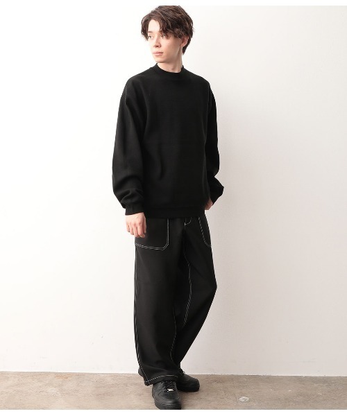 JUNRED（ジュンレッド）の「ミラノリブルーズモックニット（ニット/セーター・メンズ・ブラック/ダークブラウン/ライトグリーン/ベージュ系その他2/ラベンダー・M/L）」の6枚目の写真