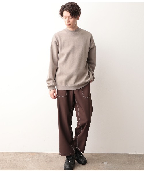 JUNRED（ジュンレッド）の「ミラノリブルーズモックニット（ニット/セーター・メンズ・ブラック/ダークブラウン/ライトグリーン/ベージュ系その他2/ラベンダー・M/L）」の7枚目の写真