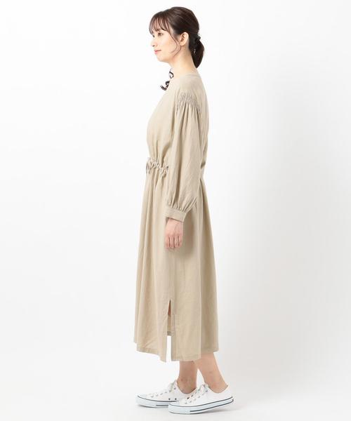 SHARE PARK(シェアパーク)の「リネンレーヨンガウンワンピース(ドレス・レディース・黄土色系・1)」の8枚目の写真