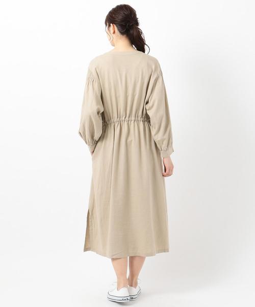 SHARE PARK(シェアパーク)の「リネンレーヨンガウンワンピース(ドレス・レディース・黄土色系・1)」の9枚目の写真