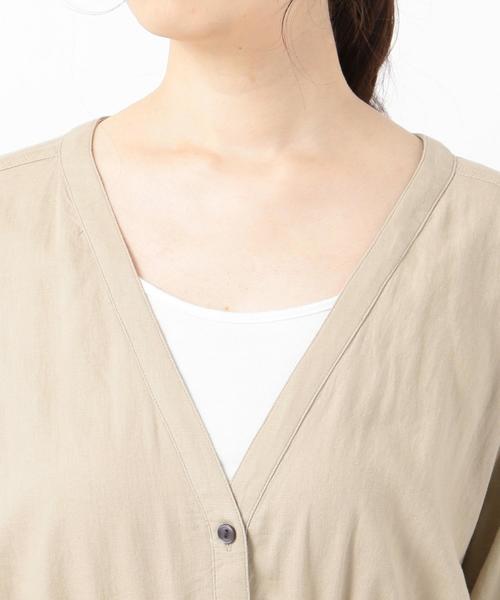 SHARE PARK(シェアパーク)の「リネンレーヨンガウンワンピース(ドレス・レディース・黄土色系・1)」の10枚目の写真