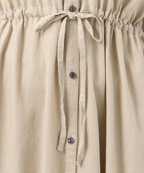 SHARE PARK(シェアパーク)の「リネンレーヨンガウンワンピース(ドレス・レディース・黄土色系・1)」の3枚目の写真