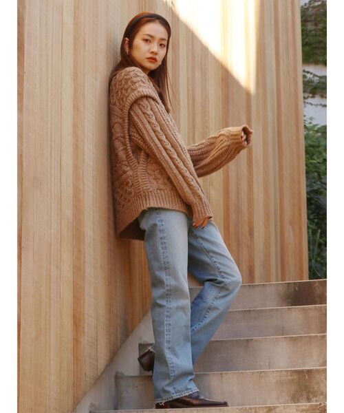 Ungrid（アングリッド）の「パワショルケーブルニット（ニット/セーター・レディース・アイボリー/チャコールグレー/ブラウン・FREE）」の6枚目の写真