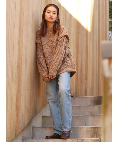 Ungrid（アングリッド）の「パワショルケーブルニット（ニット/セーター・レディース・アイボリー/チャコールグレー/ブラウン・FREE）」の7枚目の写真