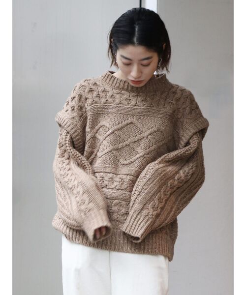 Ungrid（アングリッド）の「パワショルケーブルニット（ニット/セーター・レディース・アイボリー/チャコールグレー/ブラウン・FREE）」の11枚目の写真