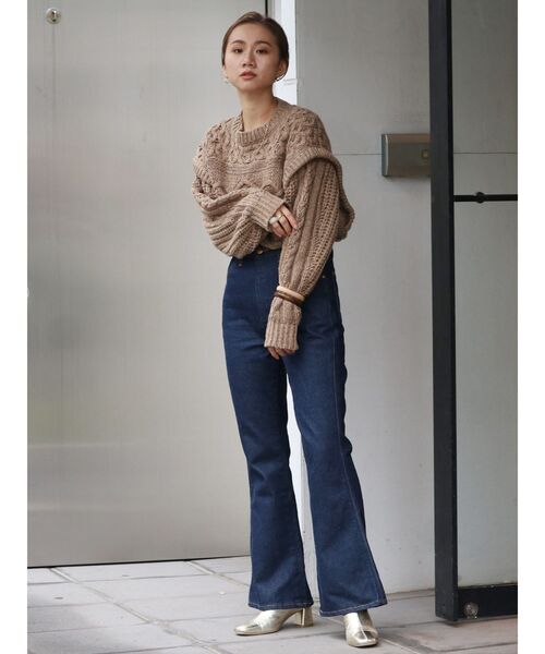 Ungrid（アングリッド）の「パワショルケーブルニット（ニット/セーター・レディース・アイボリー/チャコールグレー/ブラウン・FREE）」の14枚目の写真