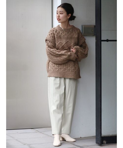 Ungrid（アングリッド）の「パワショルケーブルニット（ニット/セーター・レディース・アイボリー/チャコールグレー/ブラウン・FREE）」の15枚目の写真