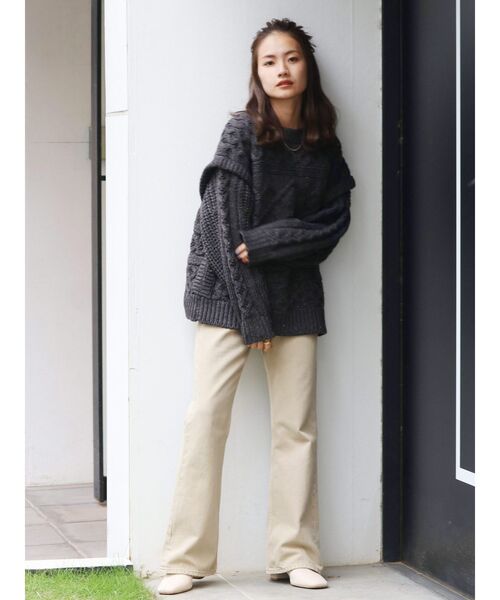 Ungrid（アングリッド）の「パワショルケーブルニット（ニット/セーター・レディース・アイボリー/チャコールグレー/ブラウン・FREE）」の18枚目の写真