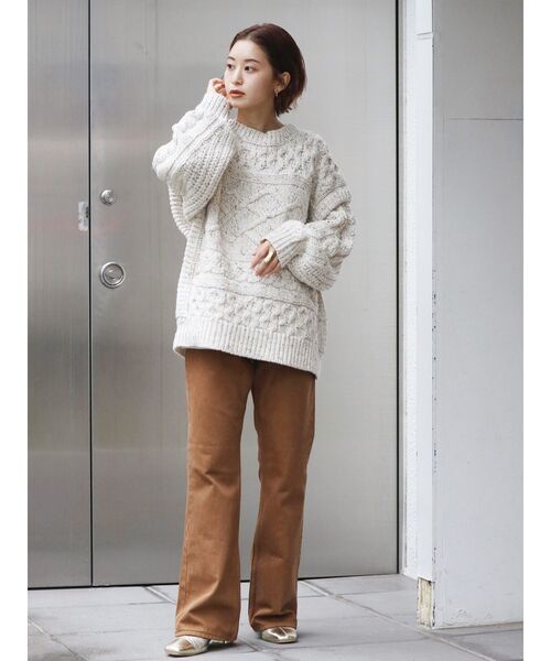 Ungrid（アングリッド）の「パワショルケーブルニット（ニット/セーター・レディース・アイボリー/チャコールグレー/ブラウン・FREE）」の19枚目の写真