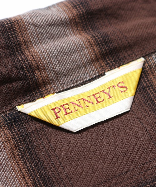 pennys オンブレオープンカラーシャツ PENNEY'S（ペニーズ）】オンブレ CHECK OPEN SHIRTS 長袖シャツ