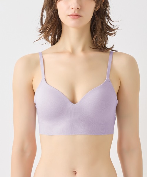 GUNZE(グンゼ)の「KIREILABO/キレイラボ バストラインを美しくキープ ノンワイヤーブラジャー オーガニックコットン(ブラジャー・レディース・ブラック/グレー/ブルー/グリーン/ホワイト系その他/スモークピンク/ライトブルー/レンガ/インディゴブルー/モカ/ピンク/ブルー系その他/マスタード/オレンジ/グリーン系その他/ブルー系その他2/ネイビー/ライトブラウン/グリーン系その他2/サーモンピンク/ライラック・MEDIUM/LARGE/X-LARGE)」の15枚目の写真