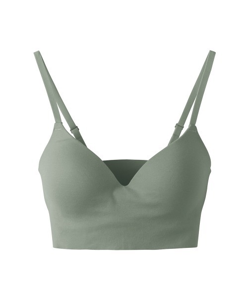 GUNZE(グンゼ)の「KIREILABO/キレイラボ バストラインを美しくキープ ノンワイヤーブラジャー オーガニックコットン(ブラジャー・レディース・ブラック/グレー/ブルー/グリーン/ホワイト系その他/スモークピンク/ライトブルー/レンガ/インディゴブルー/モカ/ピンク/ブルー系その他/マスタード/オレンジ/グリーン系その他/ブルー系その他2/ネイビー/ライトブラウン/グリーン系その他2/サーモンピンク/ライラック・MEDIUM/LARGE/X-LARGE)」の6枚目の写真