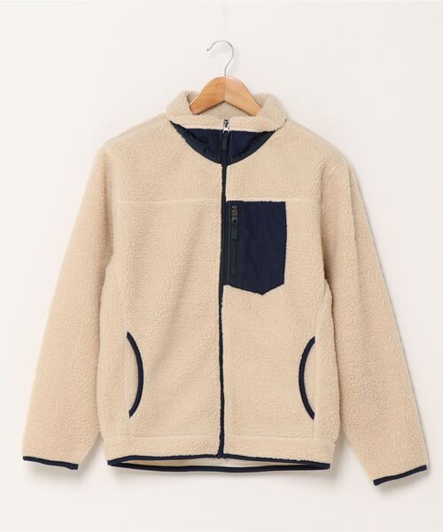 TopIsm(トップイズム)の「シープボアフリース スタンドネックブルゾン(ブルゾン・メンズ・アイボリー/ブラック/カモフラージュ/ベージュ・LL/L/M)」の20枚目の写真