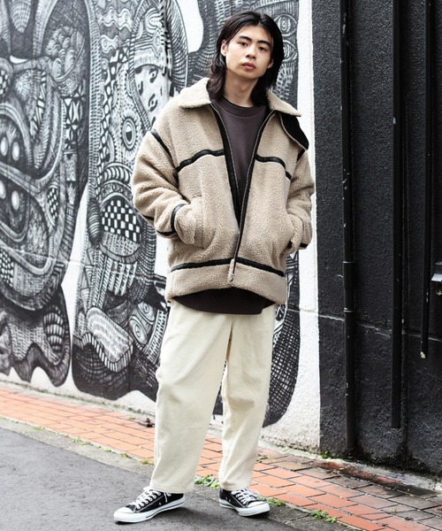 BeAMS DOT / スタンドネック ボアブルゾン BeAMS DOT スタンドネック ジップアップ 中綿ブルゾン ダウン