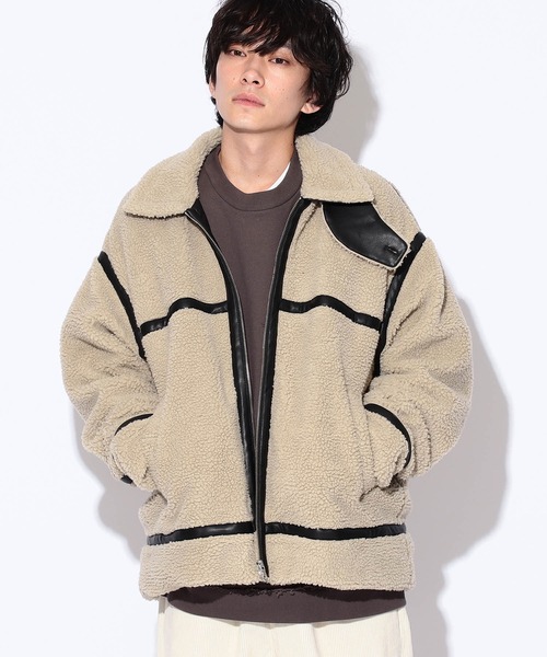 BeAMS DOT / スタンドネック ボアブルゾン BeAMS DOT スタンドネック ジップアップ 中綿ブルゾン ダウン