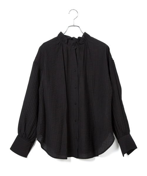 ADAM ET ROPE'(アダムエロペ)の「2WAYフリルカラーブラウス(シャツ/ブラウス・レディース・ブラック/オフホワイト/グリーン・FREE)」の13枚目の写真
