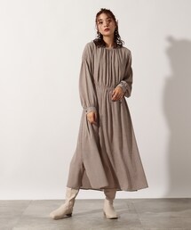OZOC（オゾック）の「◆【洗える】ガンクラブチェックギャザーワンピース（ワンピース）」