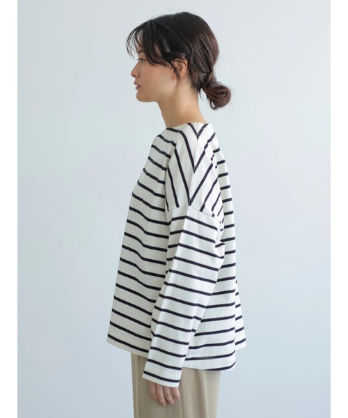 AMERICAN HOLIC(アメリカンホリック)の「ヘビーウエイトボーダーボートネックプルオーバー *●(Tシャツ/カットソー・レディース・イエロー/アイボリー/ネイビー/ピンク/サックスブルー・MEDIUM/LARGE)」の11枚目の写真