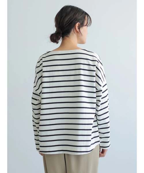 AMERICAN HOLIC(アメリカンホリック)の「ヘビーウエイトボーダーボートネックプルオーバー *●(Tシャツ/カットソー・レディース・イエロー/アイボリー/ネイビー/ピンク/サックスブルー・MEDIUM/LARGE)」の12枚目の写真