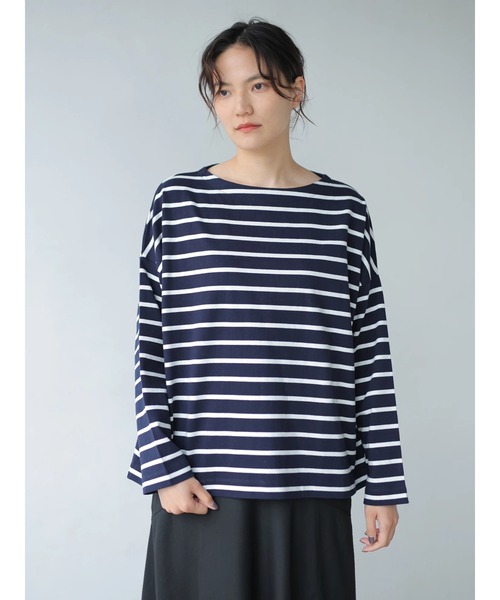 AMERICAN HOLIC(アメリカンホリック)の「ヘビーウエイトボーダーボートネックプルオーバー *●(Tシャツ/カットソー・レディース・イエロー/アイボリー/ネイビー/ピンク/サックスブルー・MEDIUM/LARGE)」の22枚目の写真