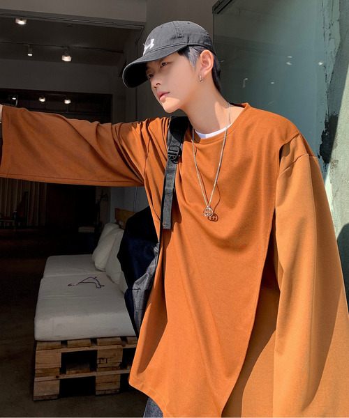 neos(ネオス)の「【neos -addictive design-】ビッグシルエット 切替 配色 ドレープカットソー(Tシャツ/カットソー・メンズ・ブルー/ブラウン/ブラック・MEDIUM/LARGE)」の14枚目の写真