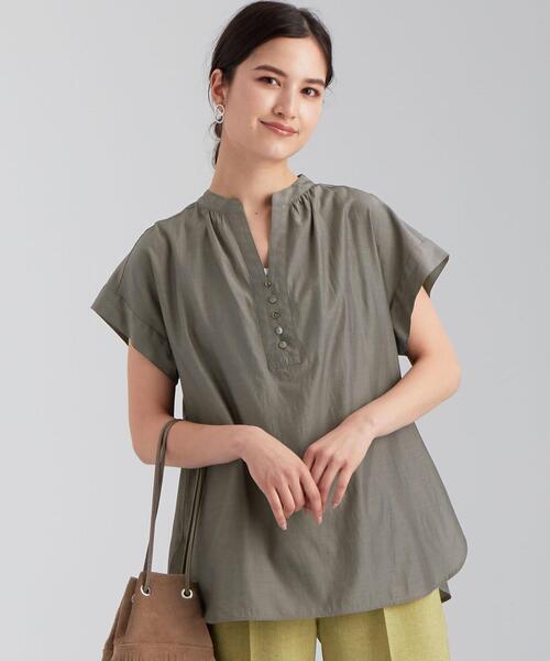 「green label relaxing」 長袖ブラウス 36 ベージュ レディース green label relaxing｜グリーンレーベルリラクシングのシャツ