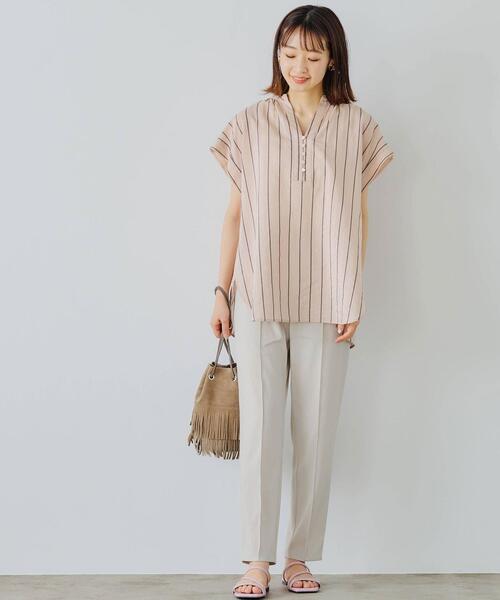 「green label relaxing」 半袖ブラウス - ベージュ レディース green label relaxing（グリーンレーベルリラクシング）の