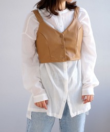 ANDJ | フェイクレザービスチェ(ベスト)