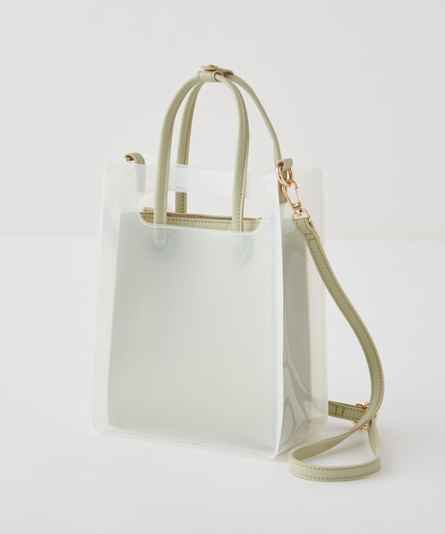 natural couture(ナチュラルクチュール)の「PVC*合皮2個セットトートバッグ(トートバッグ・レディース・アイボリー/ブラウン/ミント・FREE)」の19枚目の写真