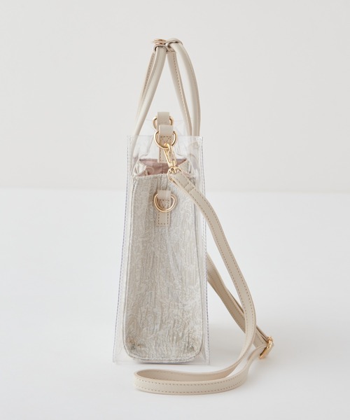 natural couture(ナチュラルクチュール)の「PVC*合皮2個セットトートバッグ(トートバッグ・レディース・アイボリー/ブラウン/ミント・FREE)」の14枚目の写真