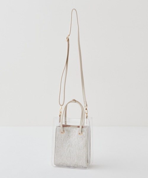 natural couture(ナチュラルクチュール)の「PVC*合皮2個セットトートバッグ(トートバッグ・レディース・アイボリー/ブラウン/ミント・FREE)」の22枚目の写真