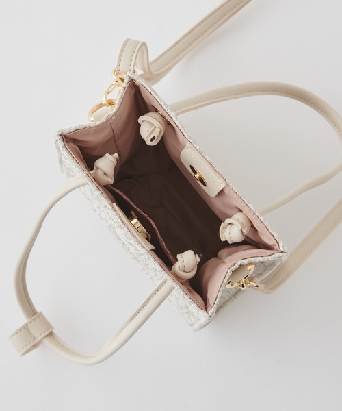 natural couture(ナチュラルクチュール)の「PVC*合皮2個セットトートバッグ(トートバッグ・レディース・アイボリー/ブラウン/ミント・FREE)」の9枚目の写真