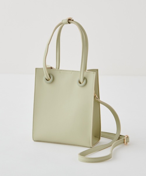 natural couture(ナチュラルクチュール)の「PVC*合皮2個セットトートバッグ(トートバッグ・レディース・アイボリー/ブラウン/ミント・FREE)」の11枚目の写真