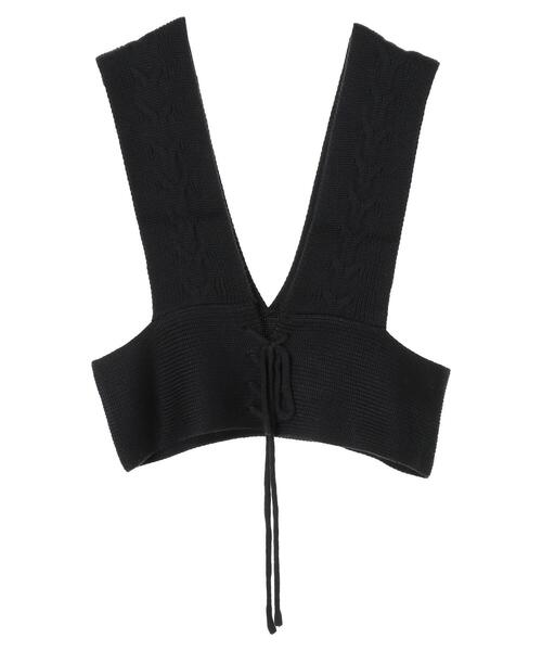 earth music&ecology（アースミュージックアンドエコロジー）の「2wayケーブルラインベスト ＊（ベスト・レディース・ブラック/ベージュ/オフホワイト・FREE）」の5枚目の写真