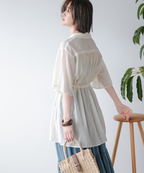 A part by(アパートバイ)の「Poカイキンドロストシャツ半袖 946939(シャツ/ブラウス・レディース・ブラック/オフホワイト/グリーン系その他5/ベージュ系その他・FREE)」の9枚目の写真