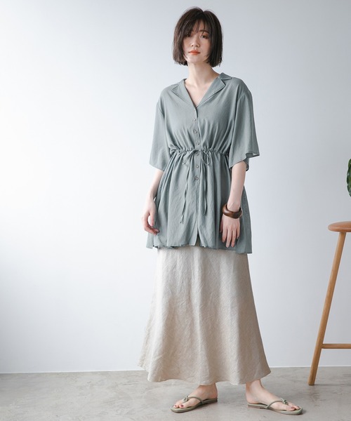 A part by(アパートバイ)の「Poカイキンドロストシャツ半袖 946939(シャツ/ブラウス・レディース・ブラック/オフホワイト/グリーン系その他5/ベージュ系その他・FREE)」の14枚目の写真