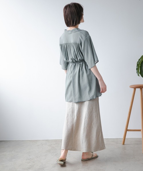 A part by(アパートバイ)の「Poカイキンドロストシャツ半袖 946939(シャツ/ブラウス・レディース・ブラック/オフホワイト/グリーン系その他5/ベージュ系その他・FREE)」の11枚目の写真