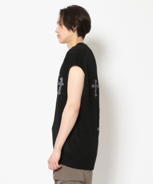 Children of the discordance（チルドレン オブ ザ ディスコ-ダンス）の「Children of the discordance（チルドレン オブ ザ ディスコーダンス）LIMITEDアイテム 7G CROSS KNIT VEST 90s（ニット/セーター・メンズ・ブラック・1/2/3）」の10枚目の写真