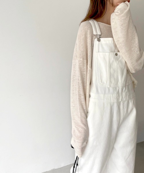 CANAL JEAN（キャナルジーン）の「via j(ヴィアジェイ) リネンレーヨンスラブロングTシャツ（Tシャツ/カットソー・レディース・ブラック/アイボリー/カーキ・ONE SIZE）」の2枚目の写真