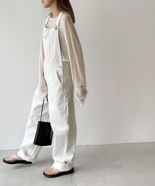 CANAL JEAN（キャナルジーン）の「via j(ヴィアジェイ) リネンレーヨンスラブロングTシャツ（Tシャツ/カットソー・レディース・ブラック/アイボリー/カーキ・ONE SIZE）」の6枚目の写真