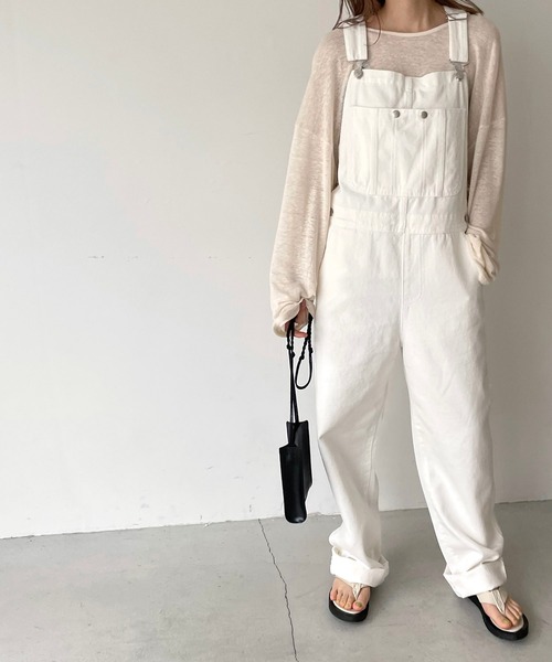 CANAL JEAN（キャナルジーン）の「via j(ヴィアジェイ) リネンレーヨンスラブロングTシャツ（Tシャツ/カットソー・レディース・ブラック/アイボリー/カーキ・ONE SIZE）」の4枚目の写真