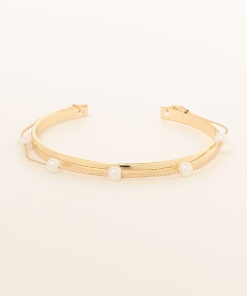 ap retro（アプレトロ）の「パール２連シンプルブレスレット【ZOZO限定アイテム】（ブレスレット・レディース・ゴールド・FREE）」の2枚目の写真