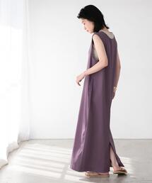 FEELING MADE | FEELING MADE ストレッチポンチ Vネック ジャンパースカート(ワンピース)