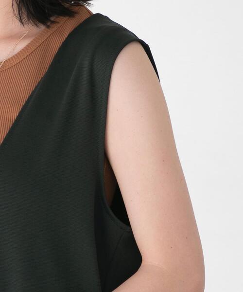 FEELING MADE（フィーリングメイド）の「FEELING MADE ストレッチポンチ Vネック ジャンパースカート（ワンピース・レディース・パープル/ブラック/ダークグリーン・MEDIUM/SMALL/LARGE）」の15枚目の写真