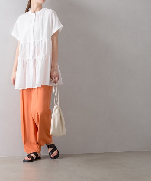 SpRay（スプレイ）の「ティア－ドバンドカラ－チュニック（チュニック・レディース・ブラック/オフホワイト/モカ・FREE）」の10枚目の写真