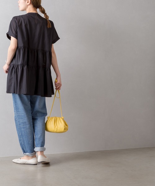 SpRay（スプレイ）の「ティア－ドバンドカラ－チュニック（チュニック・レディース・ブラック/オフホワイト/モカ・FREE）」の12枚目の写真