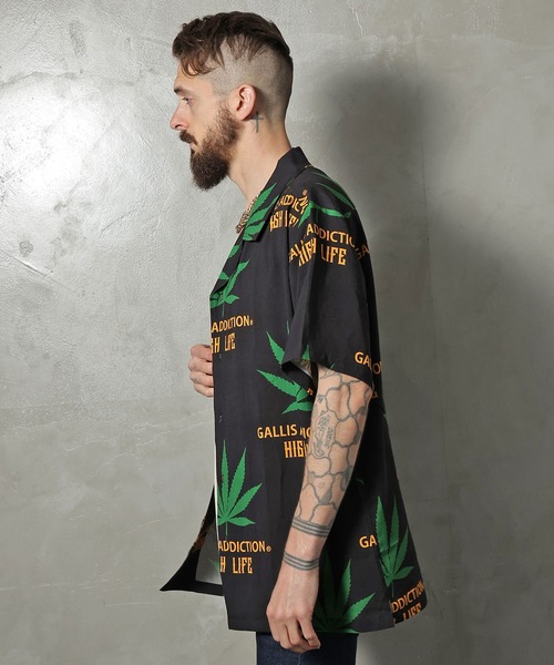 GALLIS ADDICTION（ガリスアディクション）の「GA OPEN-COLLAR ヘンプ S/Sシャツ/開襟シャツ（シャツ/ブラウス・メンズ・ブラック/バイオレット/ベージュ・FREE）」の8枚目の写真