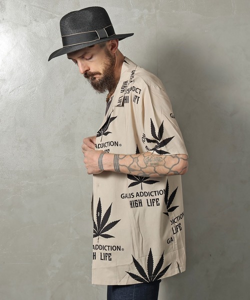 GALLIS ADDICTION（ガリスアディクション）の「GA OPEN-COLLAR ヘンプ S/Sシャツ/開襟シャツ（シャツ/ブラウス・メンズ・ブラック/バイオレット/ベージュ・FREE）」の13枚目の写真